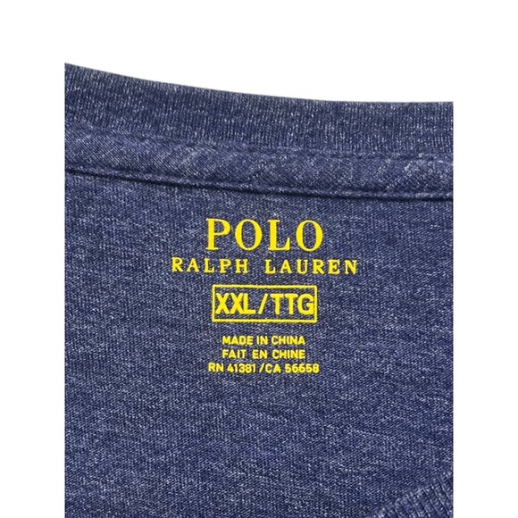 Polo Ralph Lauren Men's XXL Long Sleeve T-Shirt Dark Blue Heather Pony New - Picture 4 of 6